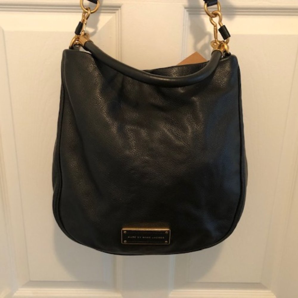 Marc by Marc Jacobs Too Hot To Handle Black Pebbled Leather Hobo Bag